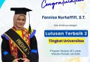 Prestasi Membanggakan! Mahasiswi Teknik Informatika Unila, Fannisa Nurhaffifi, Raih Predikat Lulusan Terbaik 2 Tingkat Universitas